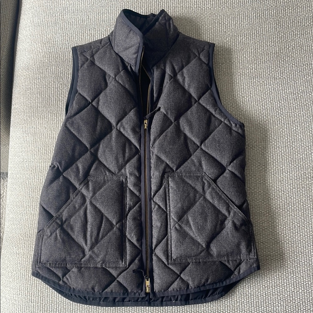 Quilted Dark Grey J. Crew Vest